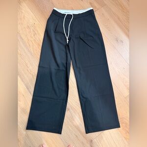 Zara Black Wide-Leg Drawstring Sweatpants